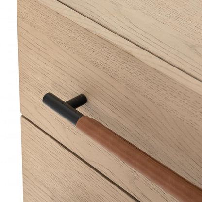 Light Oak Wood 2 Drawer Nightstand 27 inch