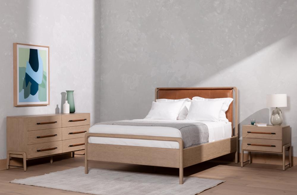 Light Oak Wood 2 Drawer Nightstand 27 inch