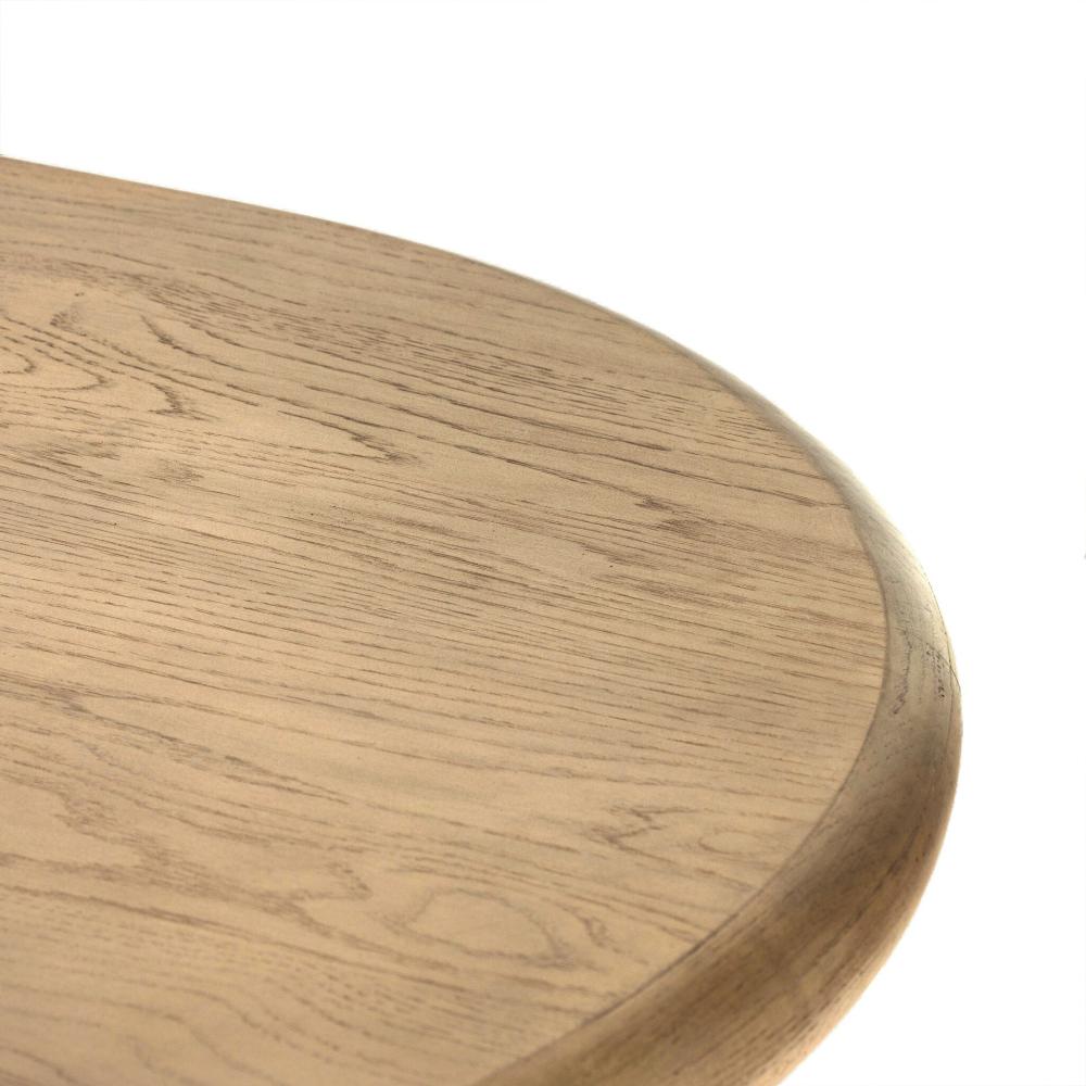 Light Oak Wood Oval Extension Dining Table 87 to 107 inch