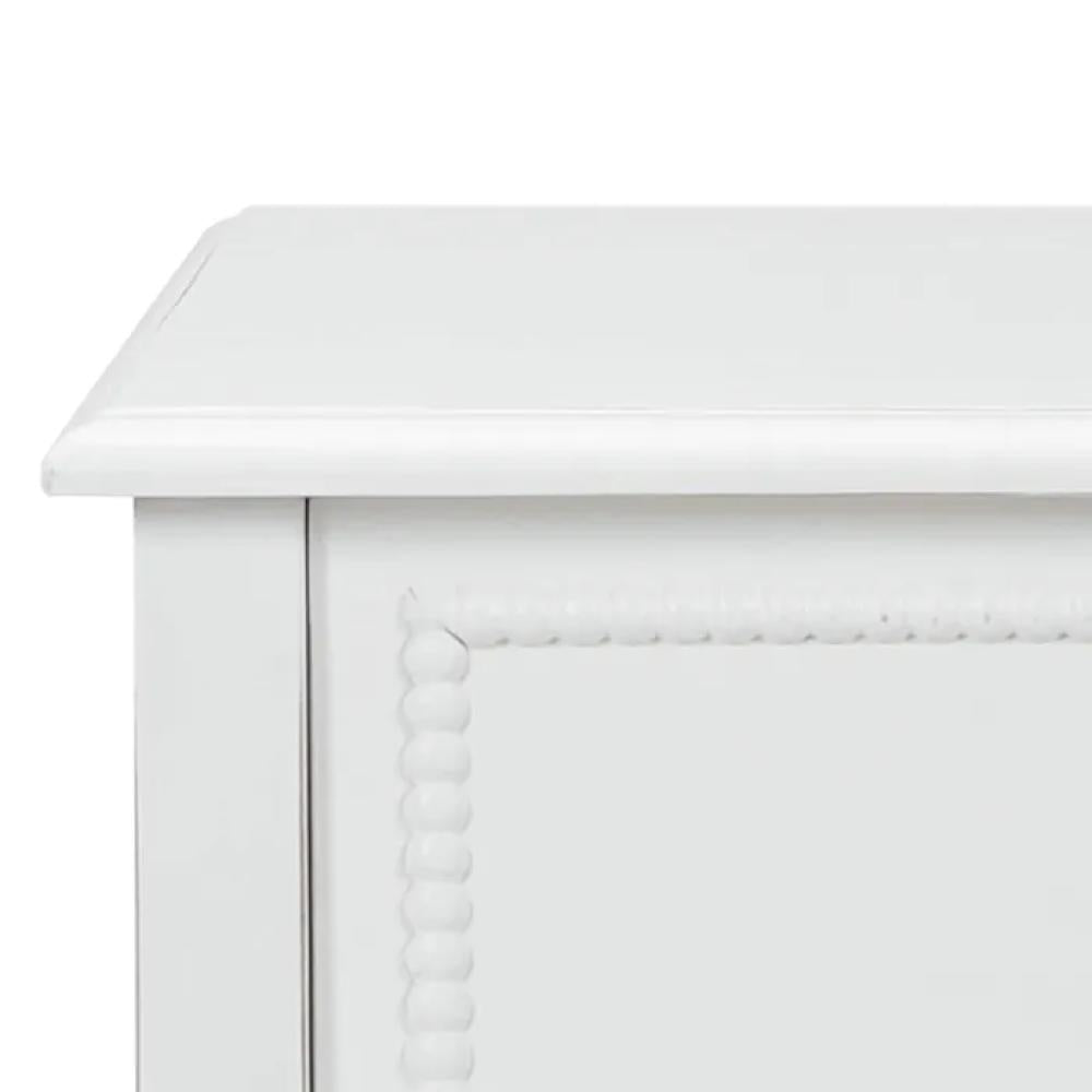 Lightly Distressed White Solid Wood 1 Drawer Bobbin Leg Nightstand 24 inch