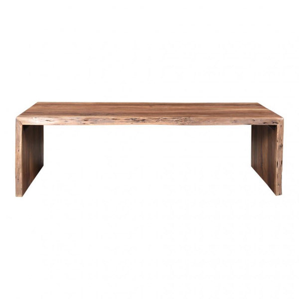 Live Edge Rectangle Coffee Table Solid Acacia Wood Natural Finish 54 inch