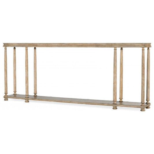 Long & Narrow Twist Leg Oak Wood Console Table 76 inch