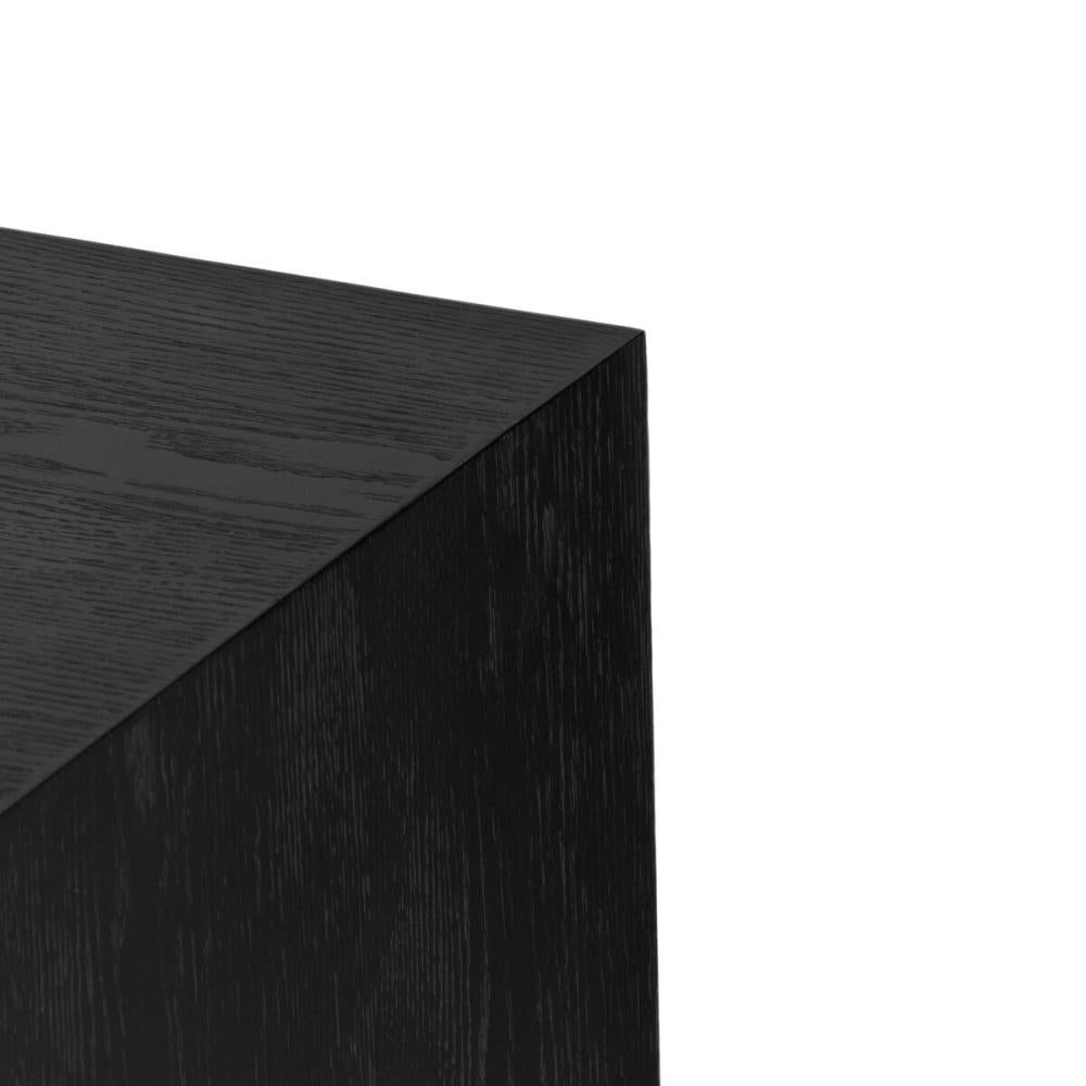 Matte Black Glass Door Media Console Storage Cabinet 78 inch