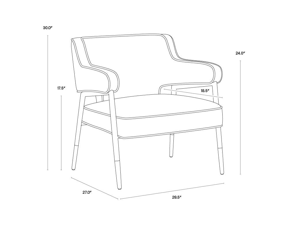 Mid-Century Style Dark Gray Faux Leather Lounge Chair Armchair