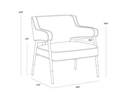 Mid-Century Style Dark Gray Faux Leather Lounge Chair Armchair