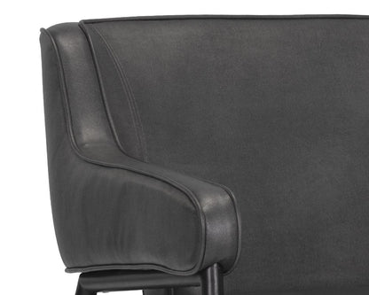 Mid-Century Style Dark Gray Faux Leather Lounge Chair Armchair