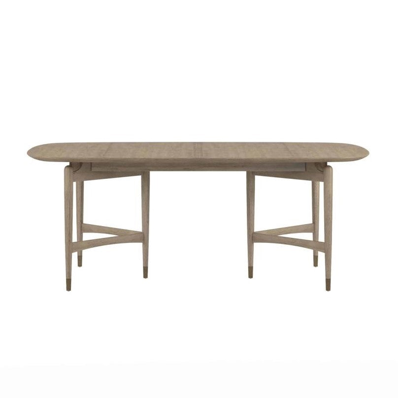 Mid-Century Style Rounded Rectangular Wood Extension Dining Table 78 to 118 inch