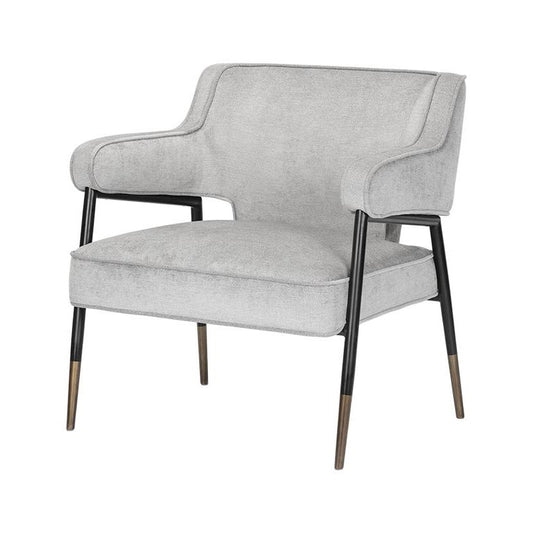 Mid-Century Style Stone Gray Fabric Lounge Chair Armchair