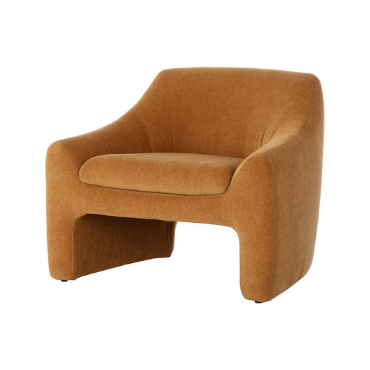 Mid-Century Style Tight Back Amber Gold Lounge Chair