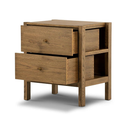 Midcentury Style Warm Brown Oak Wood Nightstand 22 inch
Success