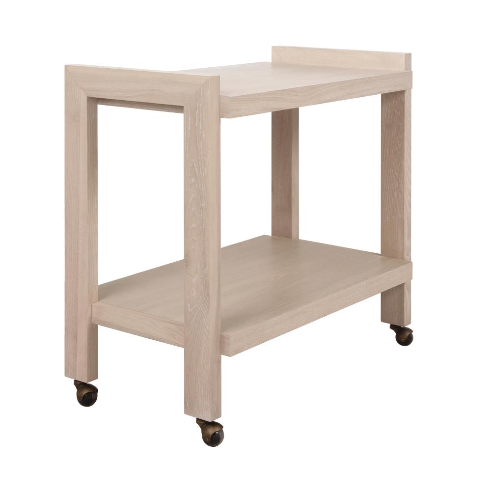 Minimalist Cerused Light Oak Wood Rectangle Bar Cart Server Trolley ...