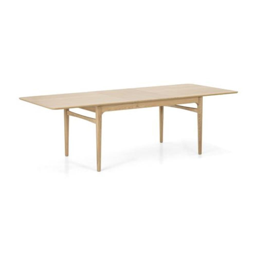 Minimalist Extension Dining Table FSC Certified Solid Oak Wood 78 inch