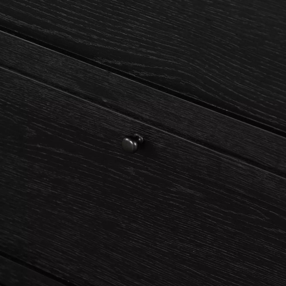 Minimalist Matte Black 2 Drawer Nightstand 32 inch