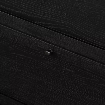 Minimalist Matte Black 2 Drawer Nightstand 32 inch