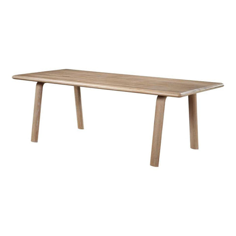 Minimalist Solid White Oak Rounded Edges Rectangle Dining Table 88 inch