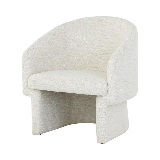 Modern Barrel Back Pearl White Lounge Chair