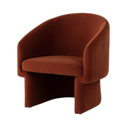 Modern Barrel Back Rust Lounge Chair