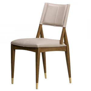 Modern Beige Leather Armless Dining Chair