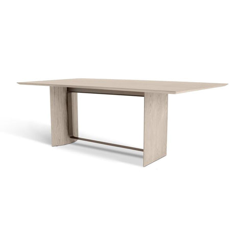 Modern Brazilian Rectangle Dining Table Ash Wood Veneer & Steel Accents 86 inch