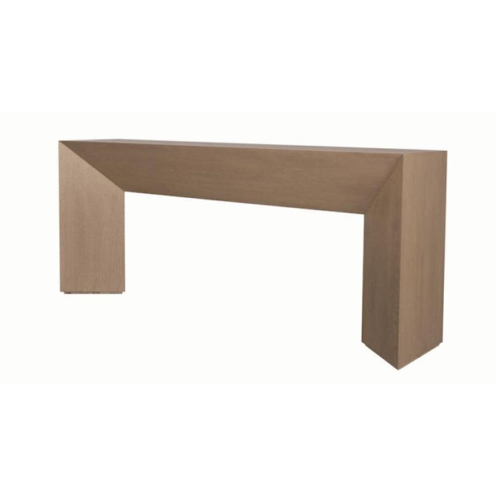 Modern Chunky Angled Console Table Poplar Wood Light Natural Finish 72 ...