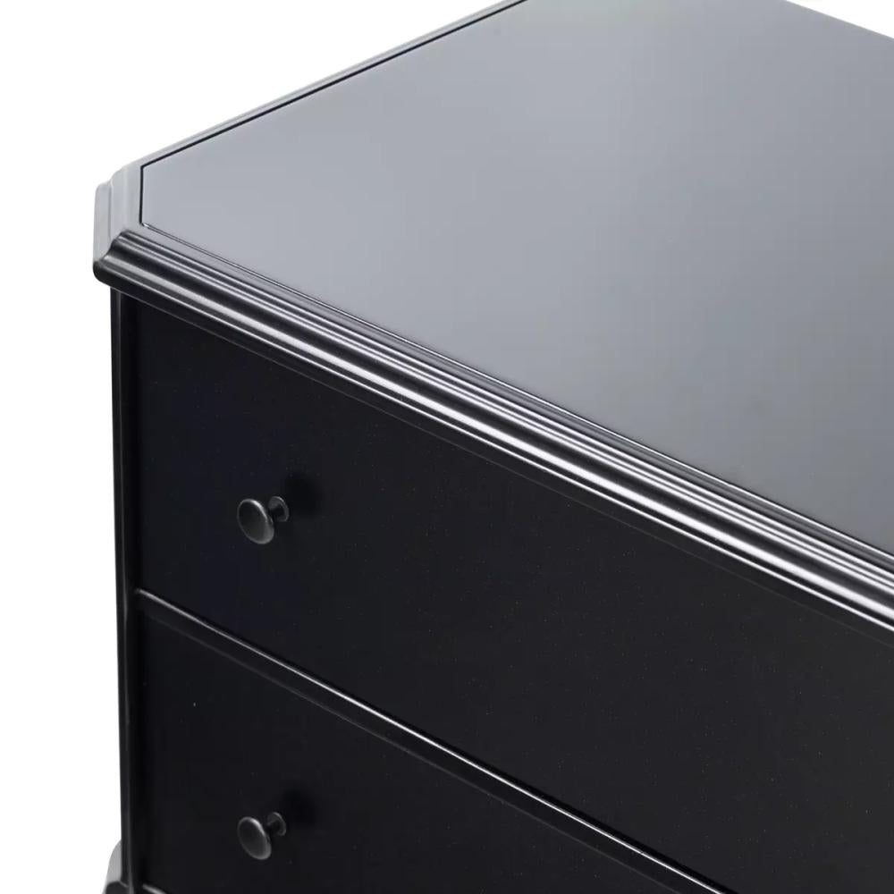 Modern Classic Black Iron 2 Drawer Nightstand 32 inch