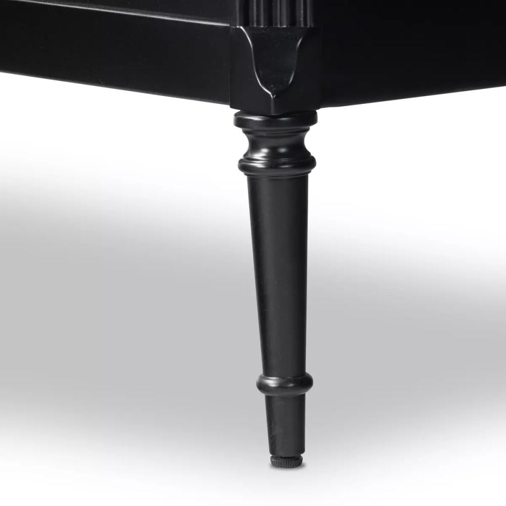 Modern Classic Black Iron 2 Drawer Nightstand 32 inch