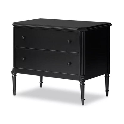 Modern Classic Black Iron 2 Drawer Nightstand 32 inch