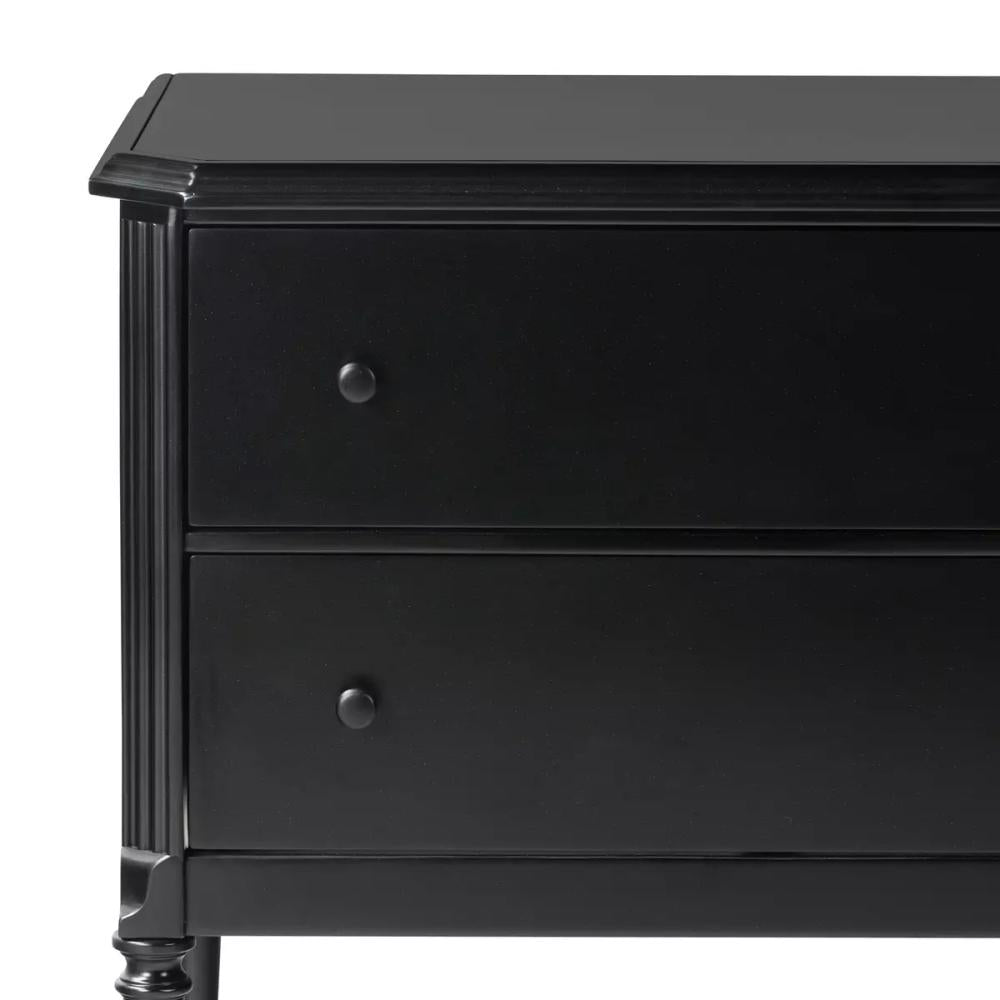 Modern Classic Black Iron 2 Drawer Nightstand 32 inch