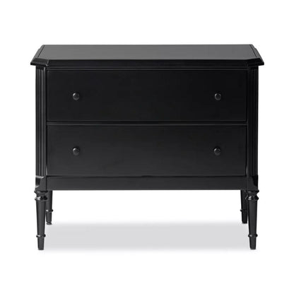 Modern Classic Black Iron 2 Drawer Nightstand 32 inch