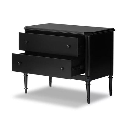 Modern Classic Black Iron 2 Drawer Nightstand 32 inch
