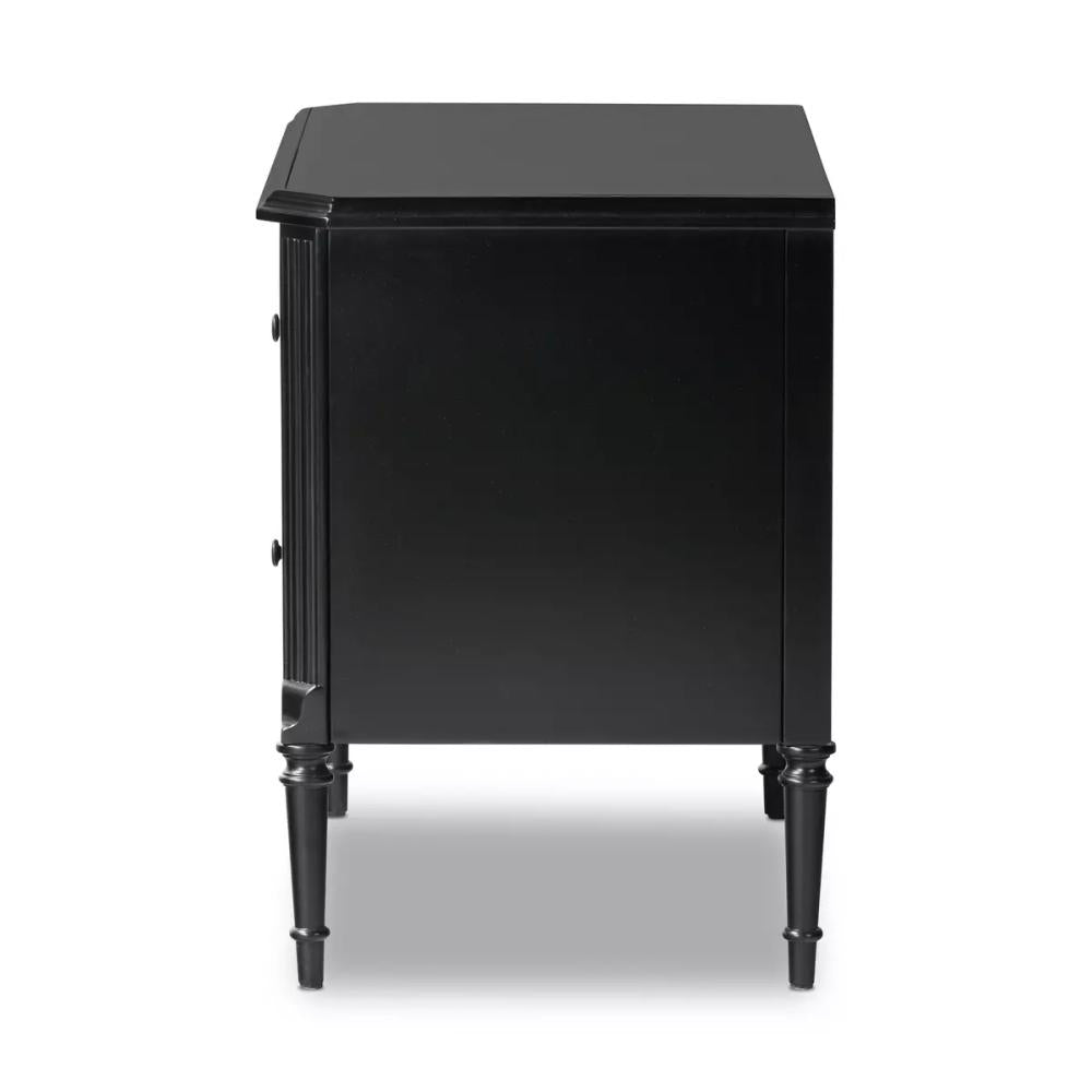 Modern Classic Black Iron 2 Drawer Nightstand 32 inch