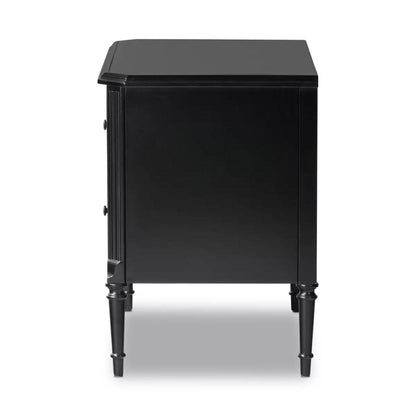 Modern Classic Black Iron 2 Drawer Nightstand 32 inch