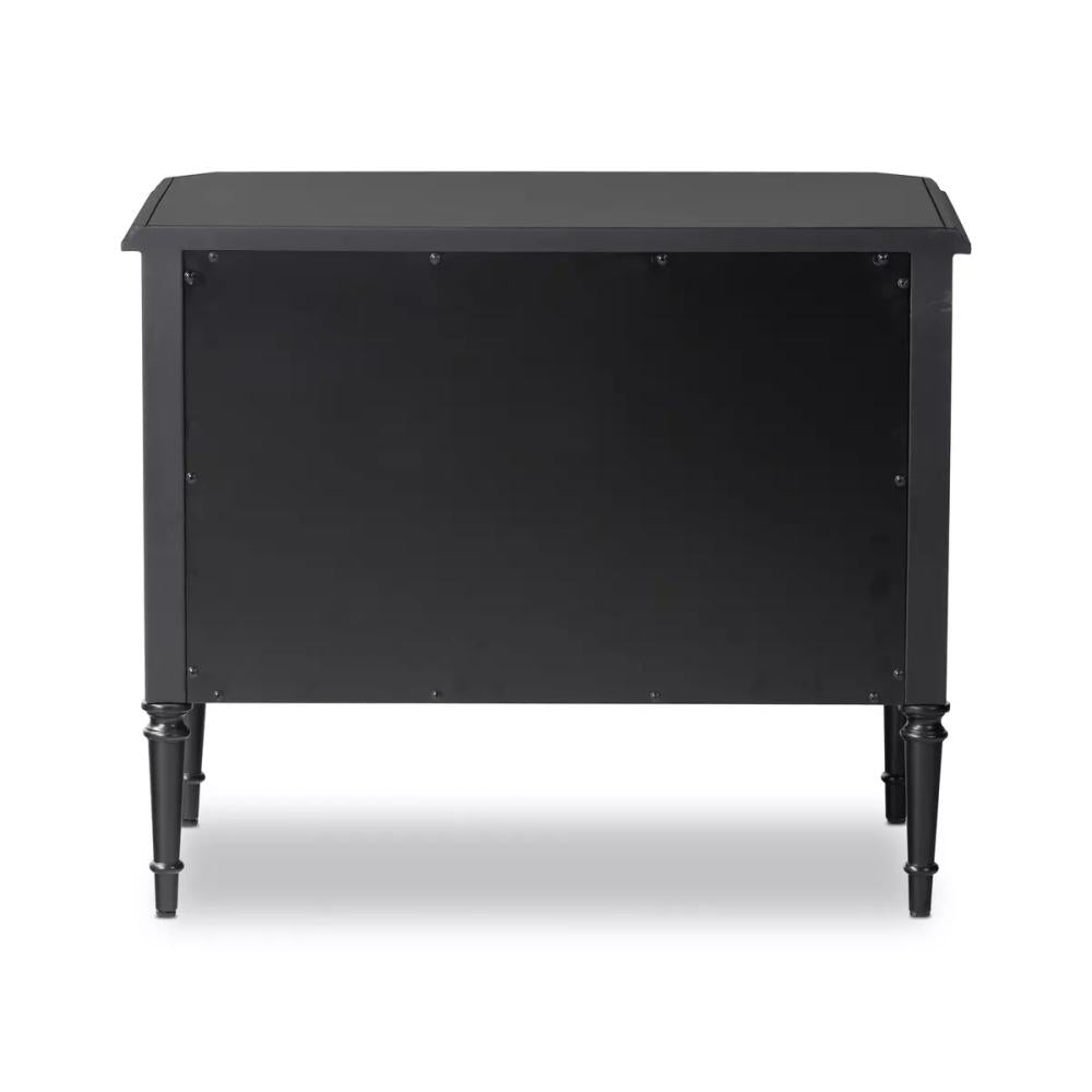 Modern Classic Black Iron 2 Drawer Nightstand 32 inch