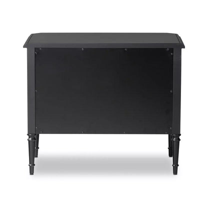 Modern Classic Black Iron 2 Drawer Nightstand 32 inch