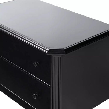 Modern Classic Black Iron 2 Drawer Nightstand 32 inch