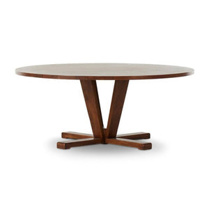 Modern Classic Reclaimed Mango Wood Pedestal Base Round Dining Table 72 inch