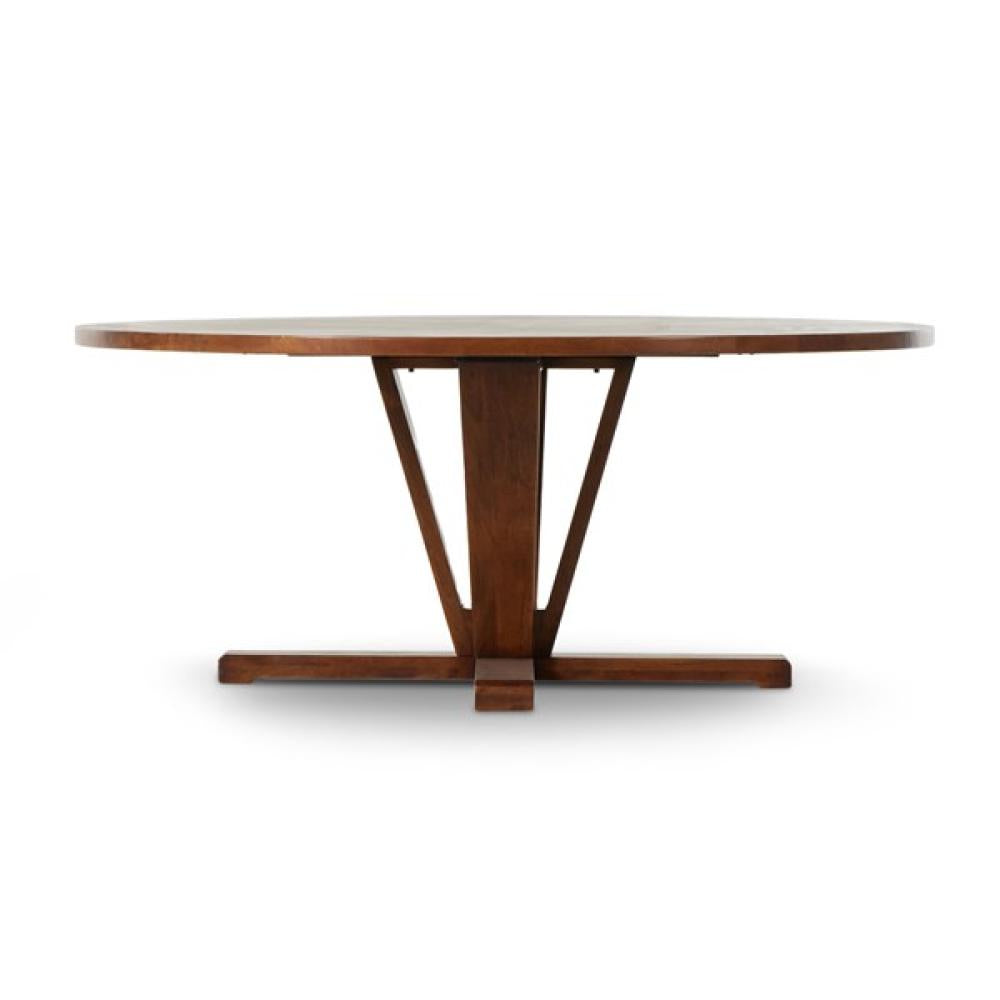 Modern Classic Reclaimed Mango Wood Pedestal Base Round Dining Table 72 inch