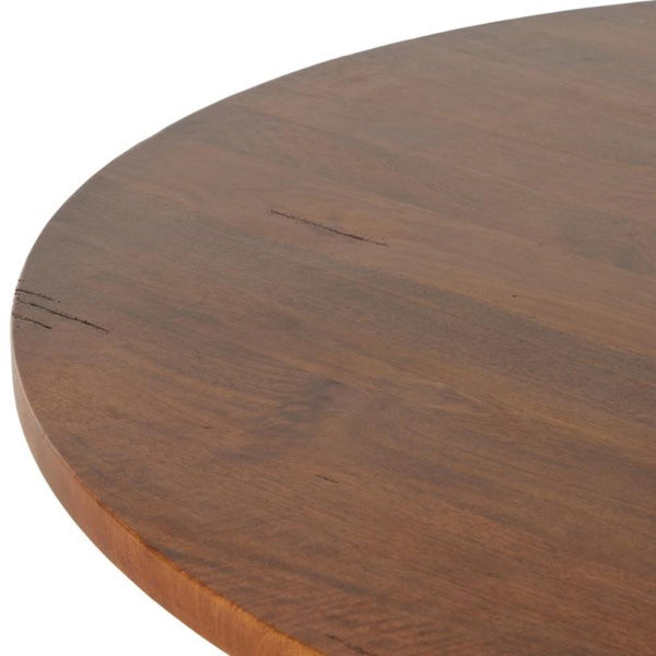Modern Classic Reclaimed Mango Wood Pedestal Base Round Dining Table 72 inch