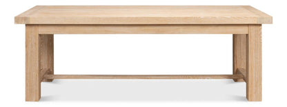 Modern Clean Lines Solid Oak Wood Rectangle Dining Table Light Finish 90 inch