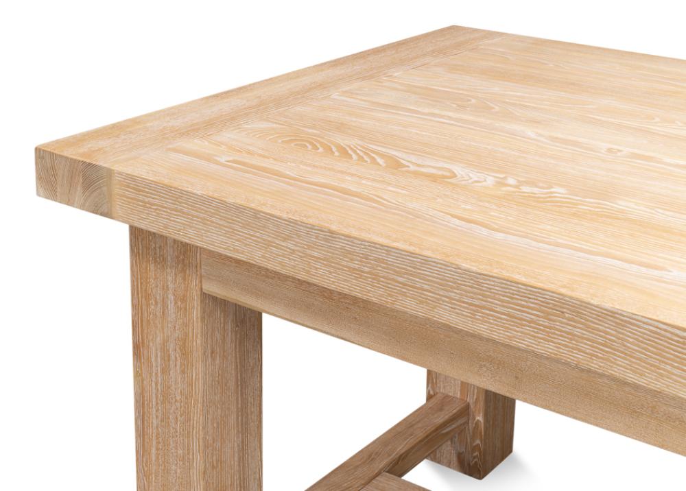 Modern Clean Lines Solid Oak Wood Rectangle Dining Table Light Finish 90 inch