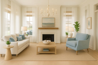 Modern Coastal Living Room Rendering