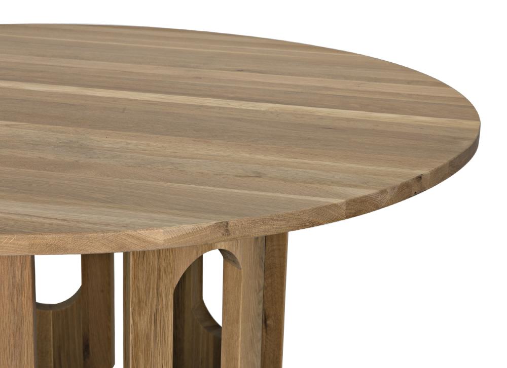 Modern Curved Base Round Dining Table White Oak Wood 60 inch – SLATE CUSTOM