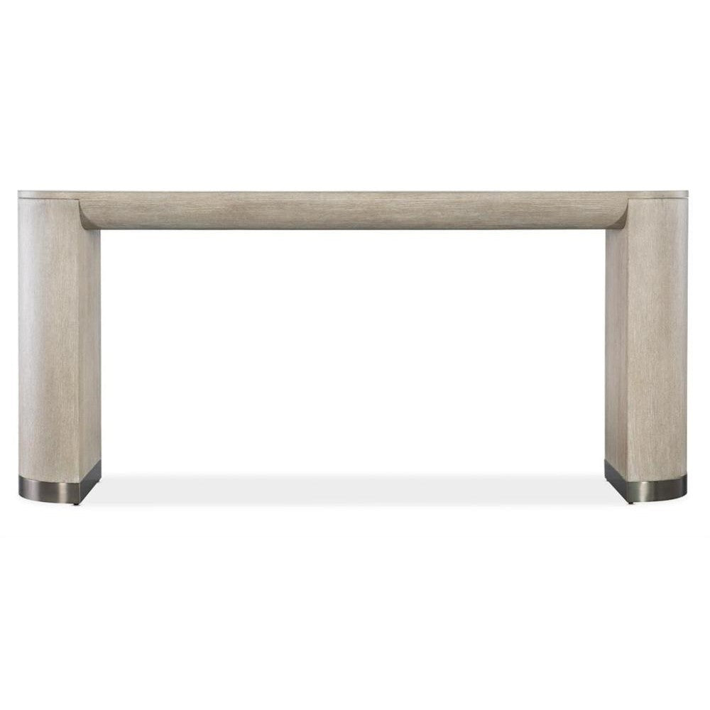 Modern Curved Console Table Light Alabaster Color 76 inch