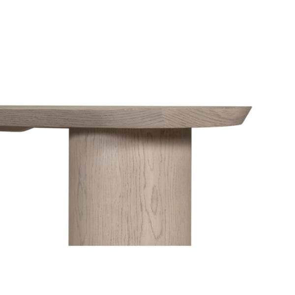 Modern Cylindrical Legs Oval Console Table in Light Oak 72 inch