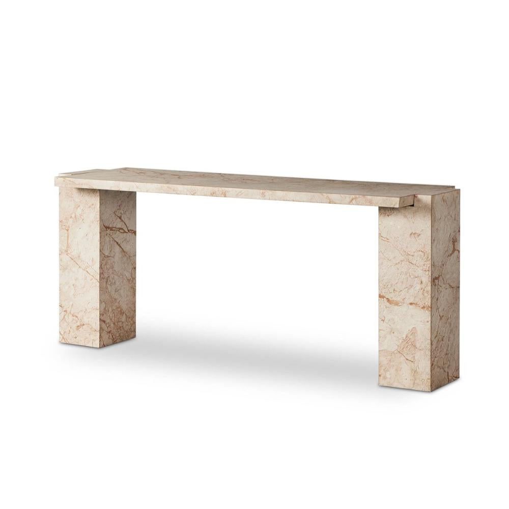 Modern Desert Taupe Marble Console Table 73 inch