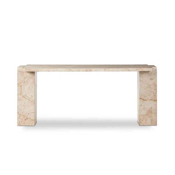 Modern Desert Taupe Marble Console Table 73 inch