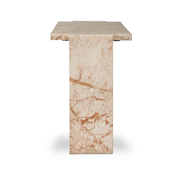 Modern Desert Taupe Marble Console Table 73 inch