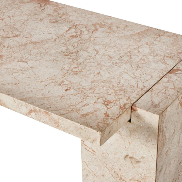 Modern Desert Taupe Marble Console Table 73 inch