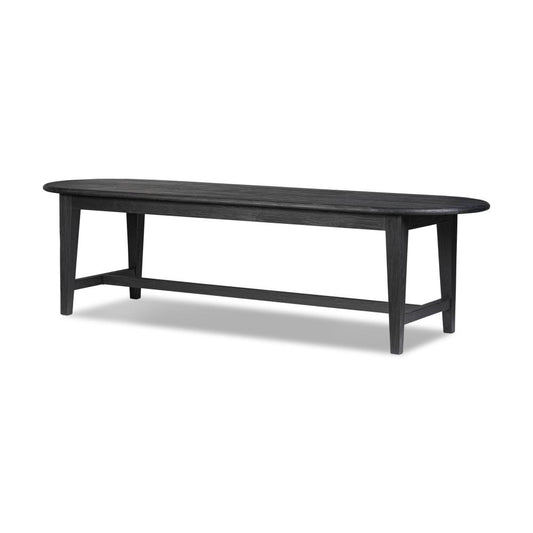 Modern Farmhouse Black Solid Pine Wood Oval Dining Table 110 inch