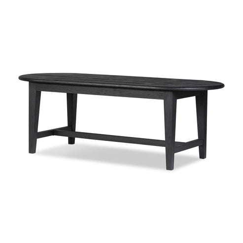 87 Inch Table Modern Farmhouse Black Solid Pine Wood Oval Dining Table 87 inch ...
